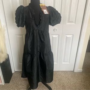 Kima Vargas Black Midi Dress Size XS